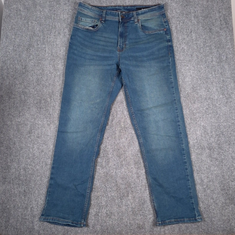 tpj The Perfect Jean Athletic Fit 35x32 Mens Medium Blue Wash 5-Pocket Straight